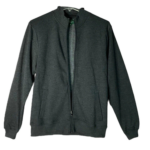 Hammacher Schlemmer Jacket Mens XL Charcoal Gray Zip Up Fleece Outdoor Heritage - Picture 2 of 6